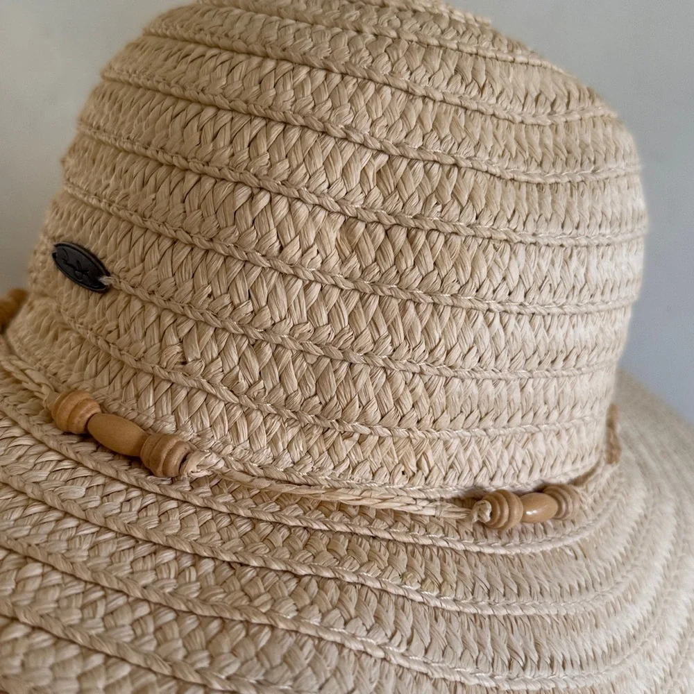 Panama Jack sun hat summer paper braid straw hat wide brim natural